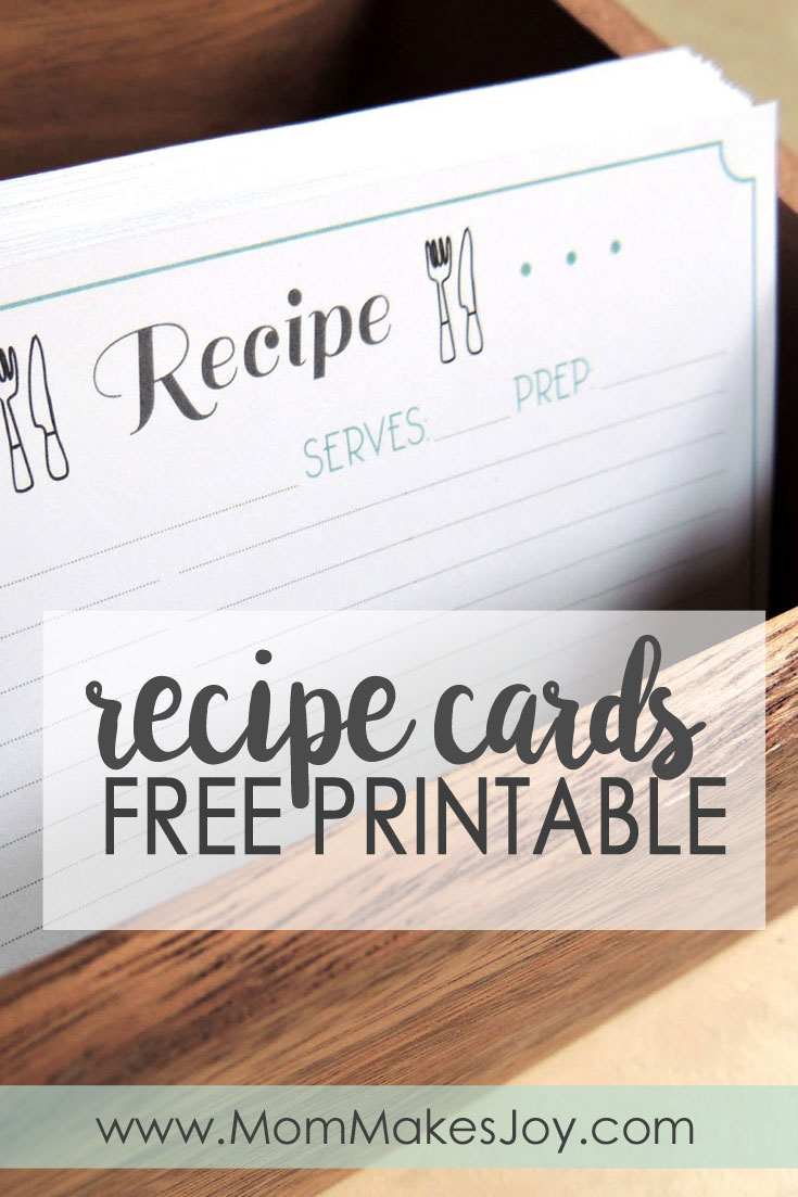 Do you use recipe cards? You should! Here are five reasons why, plus a free printable recipe card download so you can get started! | Free Printable Recipe Cards | Download | Mom Makes Joy