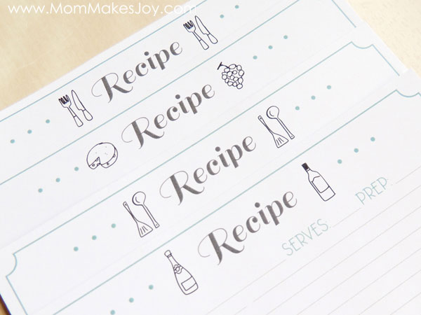 Do you use recipe cards? You should! Here are five reasons why, plus a free printable recipe card download so you can get started! | Free Printable Recipe Cards | Download | Mom Makes Joy