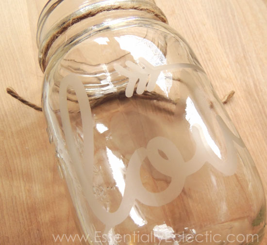 How to make etched glass mason jars using etching cream