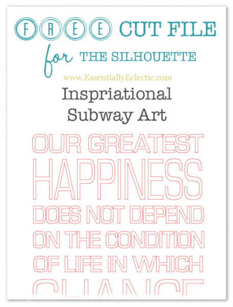 Free Silhouette Subway Art Cut File from www.EssentiallyEclectic.com