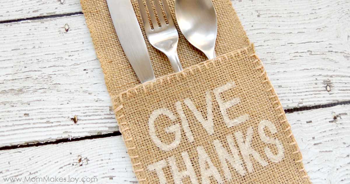 How to Make DIY Burlap Utensil Holders Mom Makes Joy