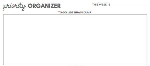 free printable priority organizer brain dump