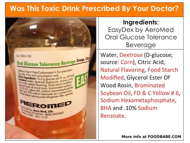 Was this toxic drink prescribed to you by your doctor? Gestational Diabetes Screening Drink and associated 