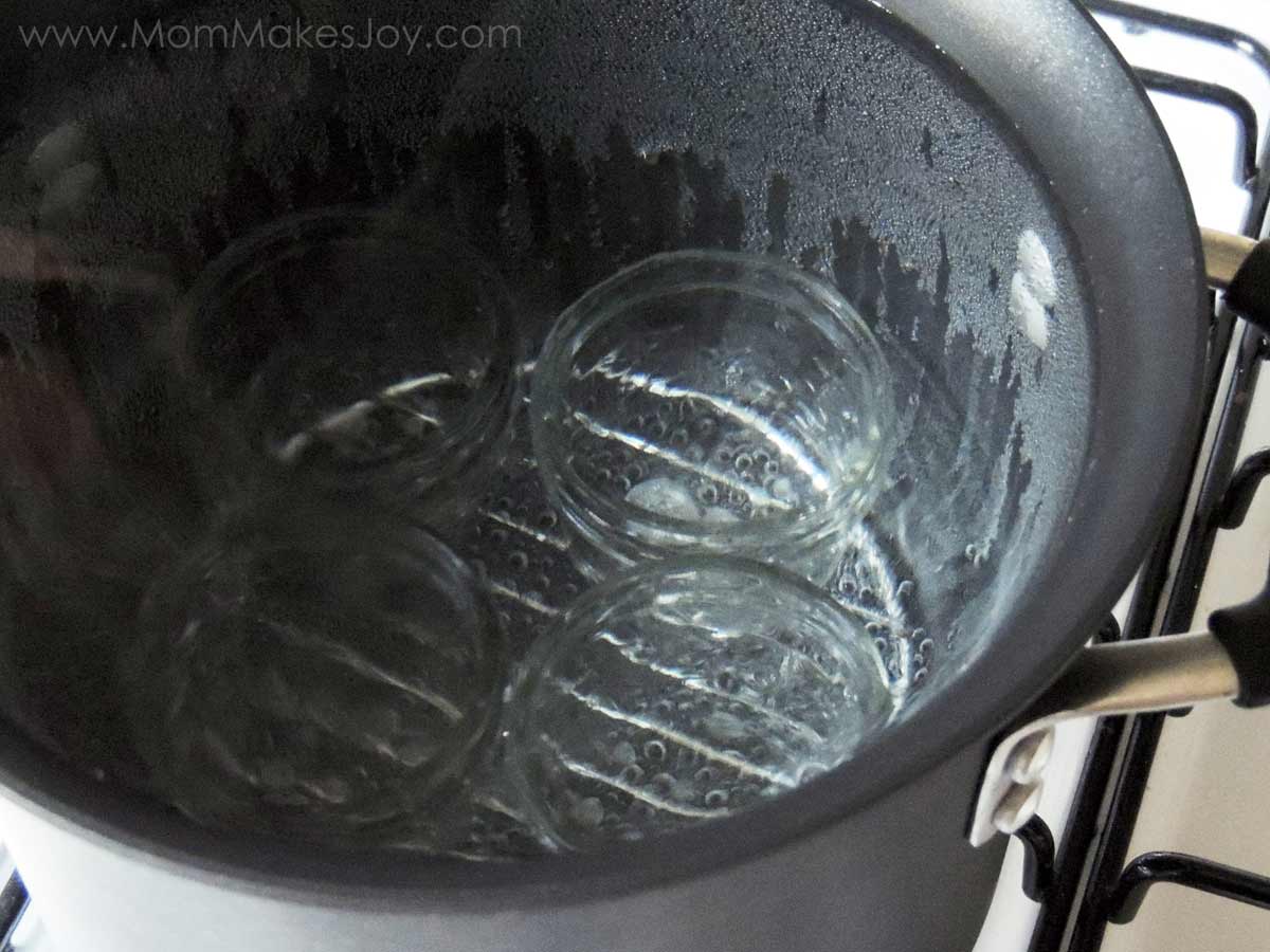 Before you can can small batch jam, you need to sterilize your jars