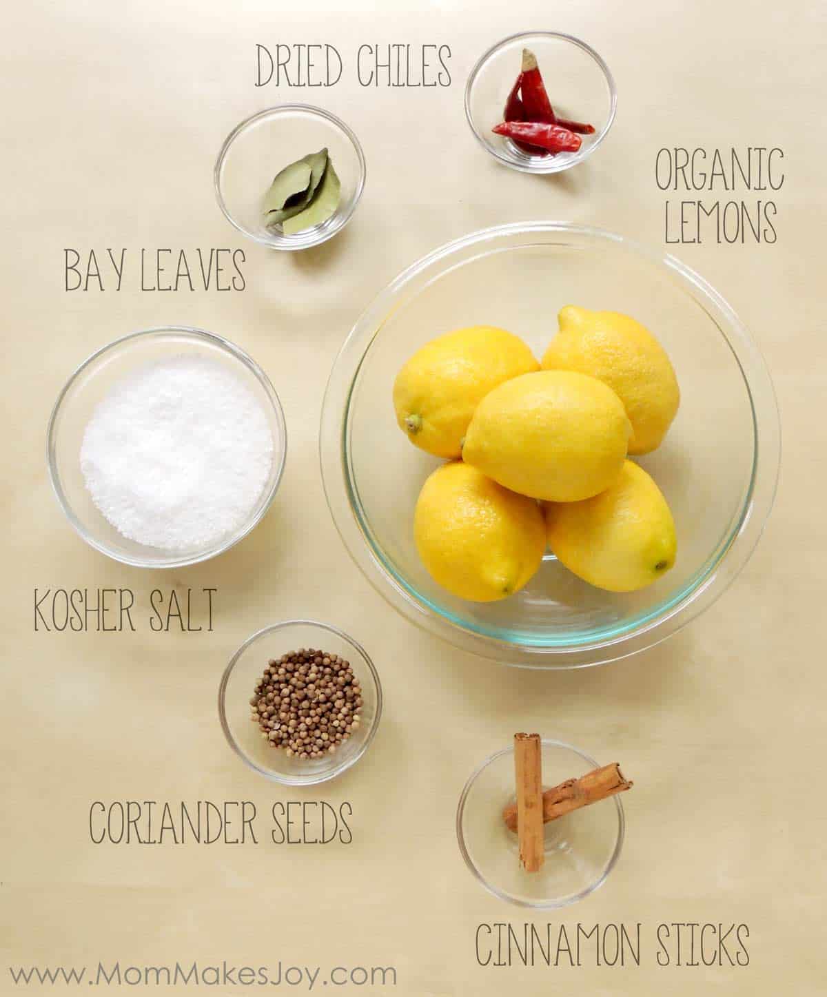 Ingredients for Moroccan Preserved Lemons