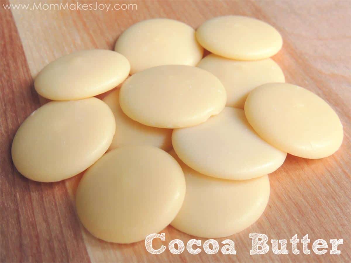 Cocoa butter rounds for making lip balm