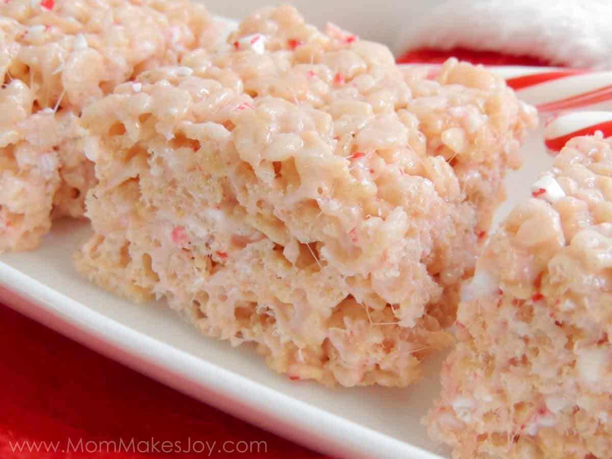 Candy Cane Rice Krispie Treats Side view