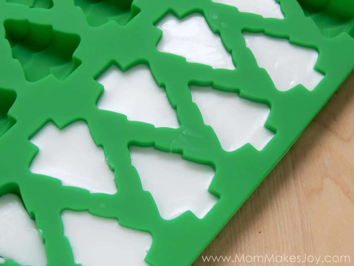 Christmas tree soap inserts in mold