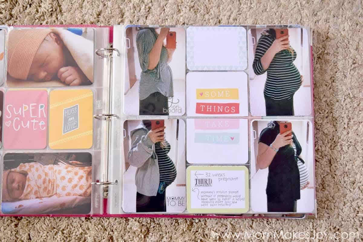 An easy tutorial on how to make a baby book FAST! I have a ton of pictures of my baby and wasn't sure how to display my baby pictures in a way that would all fit well in one book. Putting my baby book togheter this way made things SO much easier than traditional scrapbooking!